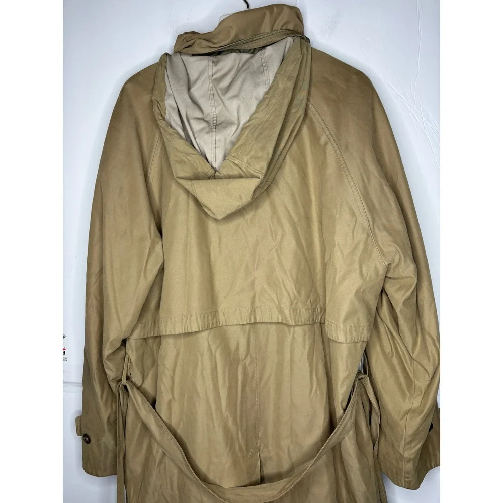 London Fog Mens‎ 42 Long Tan Khaki Trench Coat Belted Removable Liner Overcoat